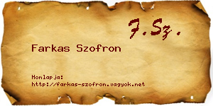 Farkas Szofron névjegykártya